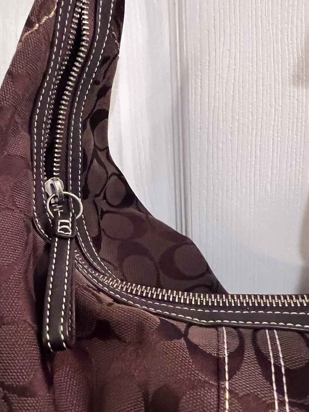 Coach Brown Signature Hobo Shoulder Bag
